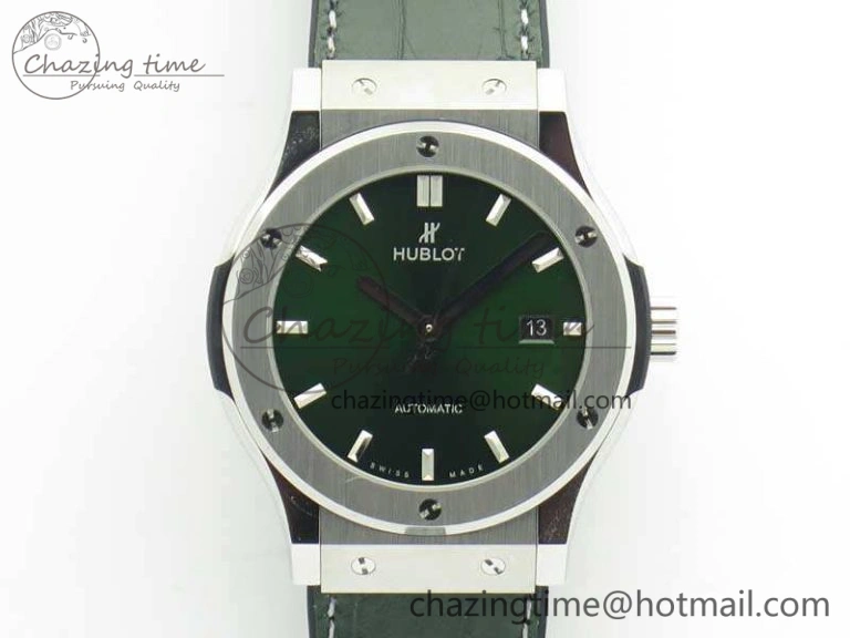 Fusion 42mm Titanium JJF 1:1 Best Edition Green Dial On Gummy Strap A2892 V BestValue 6905