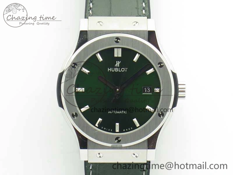 Fusion 42mm Titanium JJF 1:1 Best Edition Green Dial On Gummy Strap A2892 V BestValue 6905