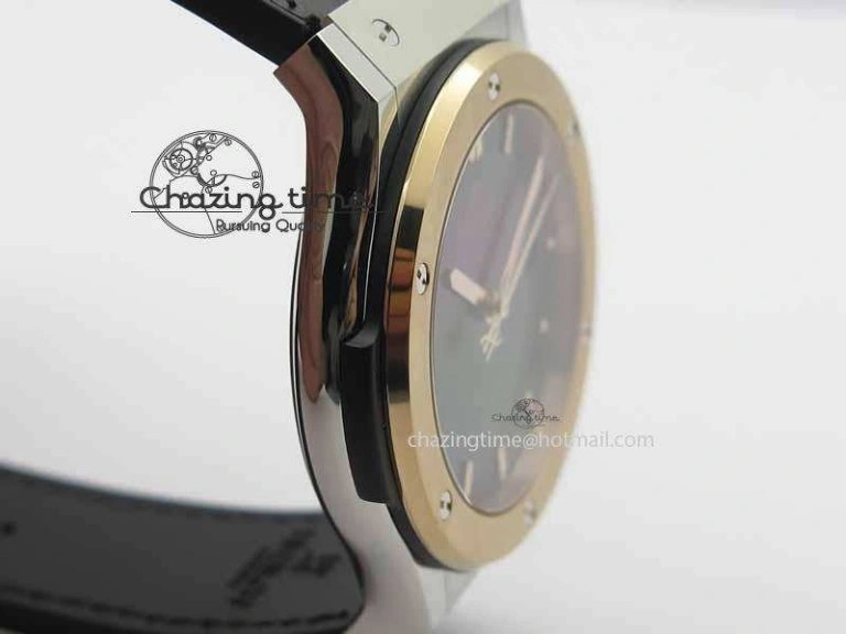 Affordable Fusion 42mm Titanium JJF 1:1 Best Edition RG Bezel Black Dial On Gummy Strap A 6952