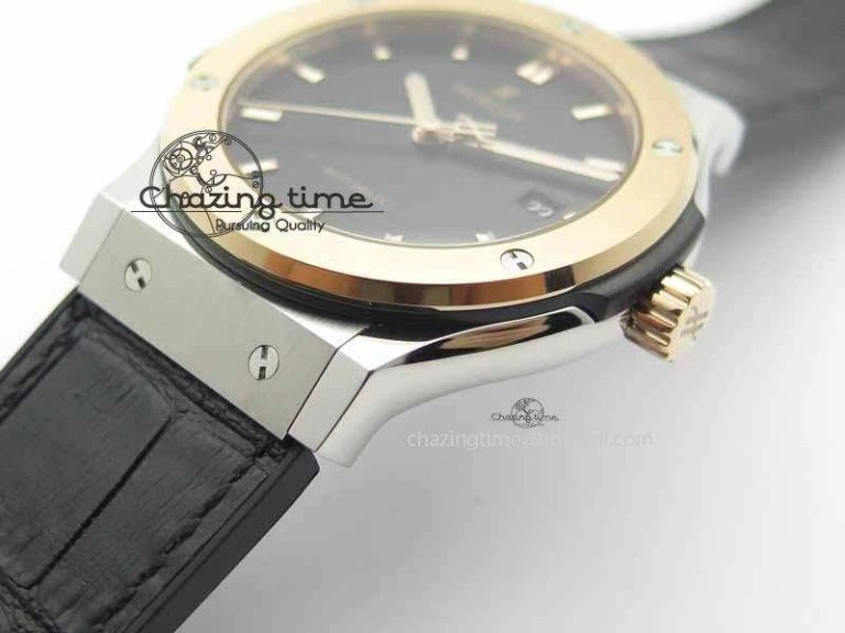Affordable Fusion 42mm Titanium JJF 1:1 Best Edition RG Bezel Black Dial On Gummy Strap A 6952