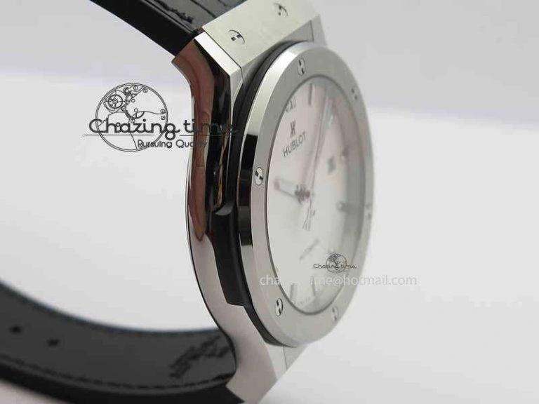 Fusion 42mm Titanium JJF 1:1 Best Edition White Dial On Gummy Strap A WaterResistant 6959