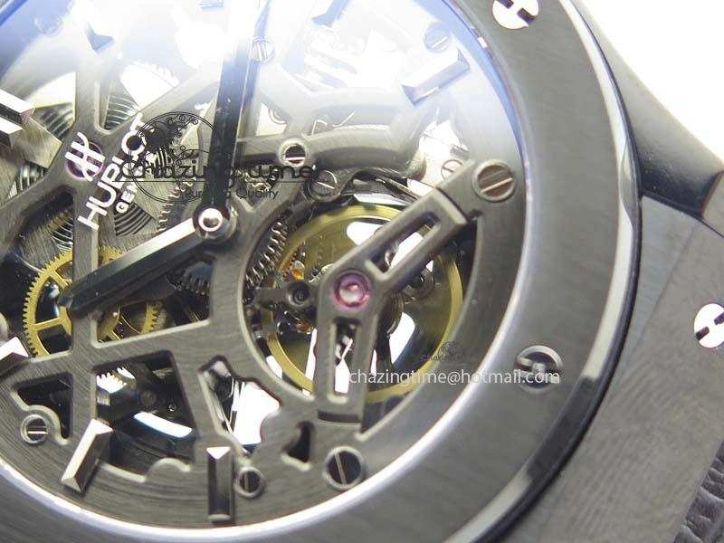 Fusion 45mm BLACK DLC Case TF Best Edition SKELETON FLYING TOURBILLION ComfortFit 6960