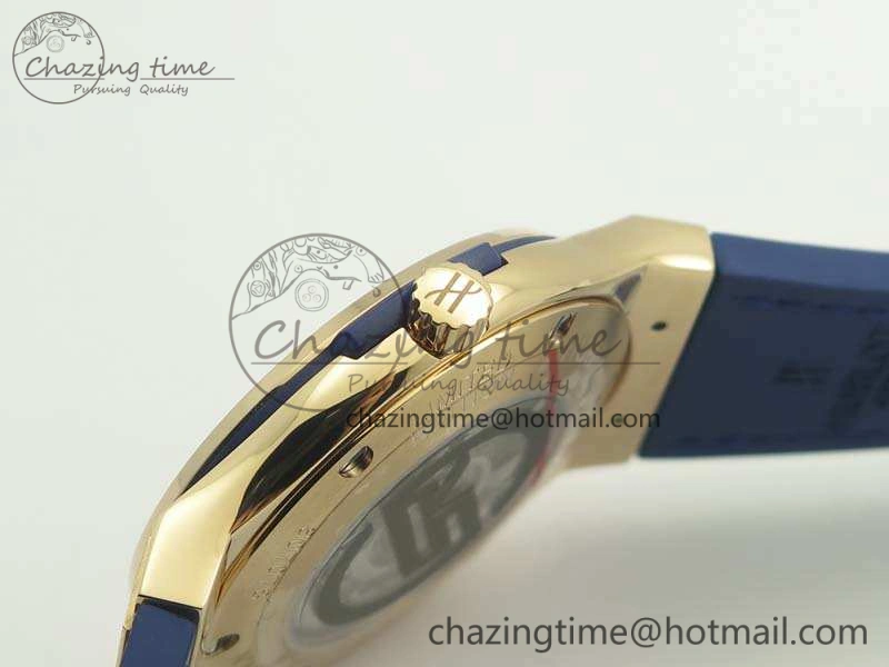 Durable Fusion 45mm RG Berluti Scritto SRF Best Edition Blue Leather Dial On Gummy Strap A2892 V 6906