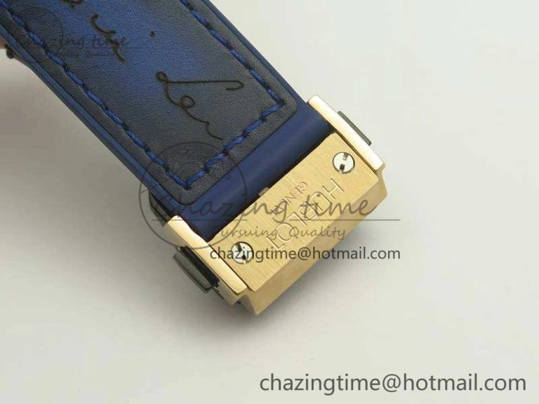 Durable Fusion 45mm RG Berluti Scritto SRF Best Edition Blue Leather Dial On Gummy Strap A2892 V 6906