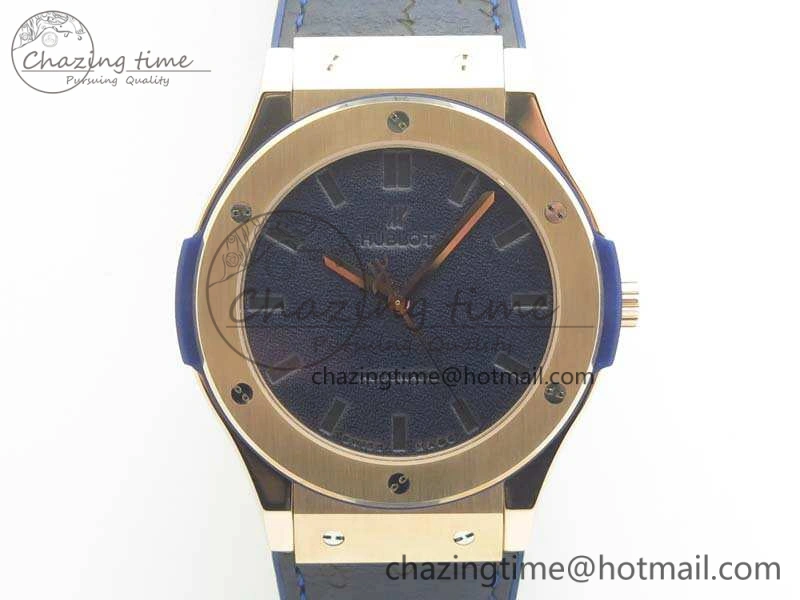 Durable Fusion 45mm RG Berluti Scritto SRF Best Edition Blue Leather Dial On Gummy Strap A2892 V 6906