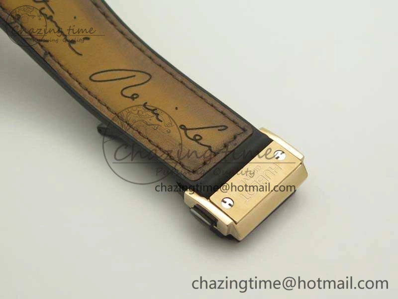 Supportive Fusion 45mm RG Berluti Scritto SRF Best Edition Brown Leather Dial On Gummy Strap A2892 V 6910