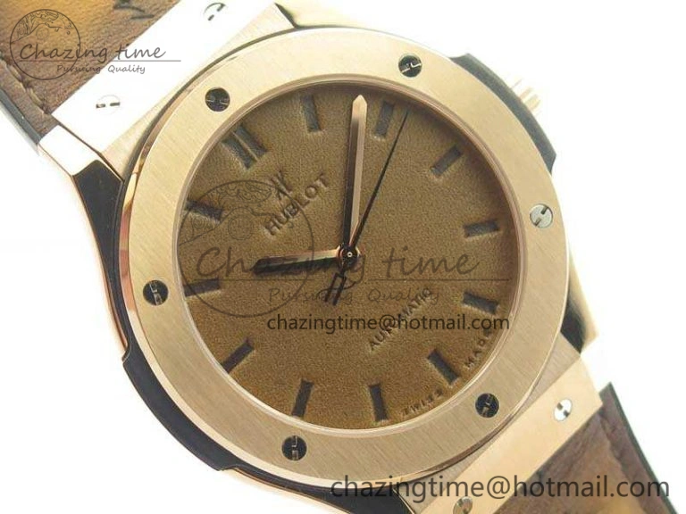 Supportive Fusion 45mm RG Berluti Scritto SRF Best Edition Brown Leather Dial On Gummy Strap A2892 V 6910