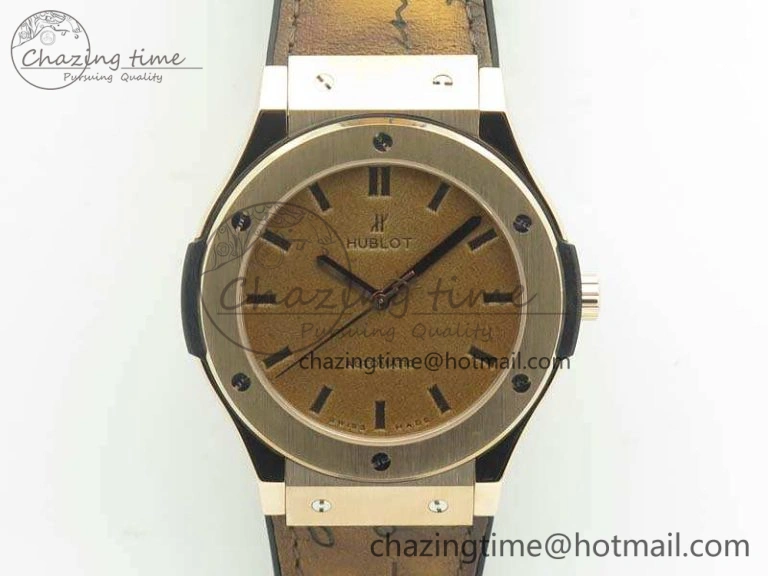Supportive Fusion 45mm RG Berluti Scritto SRF Best Edition Brown Leather Dial On Gummy Strap A2892 V 6910