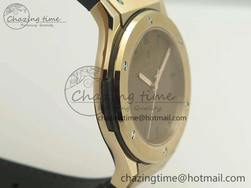 Supportive Fusion 45mm RG Berluti Scritto SRF Best Edition Brown Leather Dial On Gummy Strap A2892 V 6910
