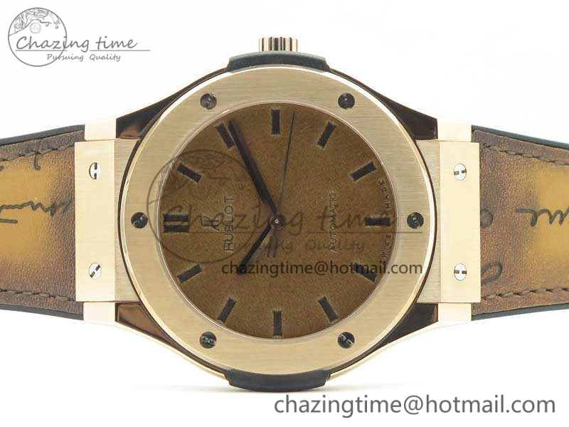 Supportive Fusion 45mm RG Berluti Scritto SRF Best Edition Brown Leather Dial On Gummy Strap A2892 V 6910