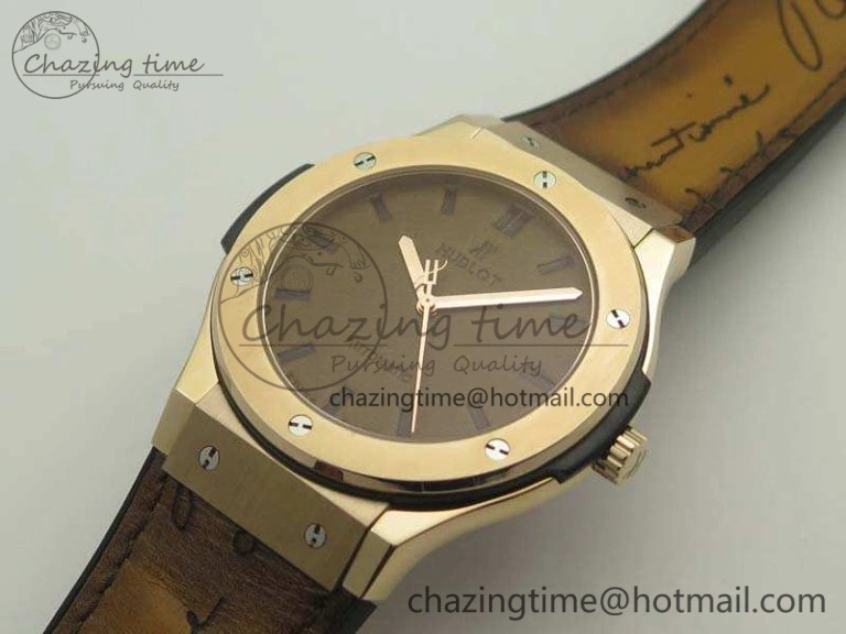 Supportive Fusion 45mm RG Berluti Scritto SRF Best Edition Brown Leather Dial On Gummy Strap A2892 V 6910