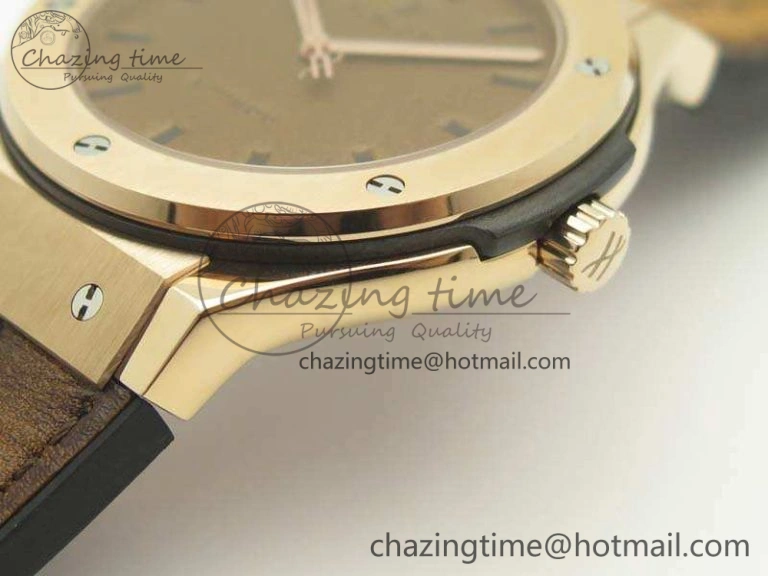 Supportive Fusion 45mm RG Berluti Scritto SRF Best Edition Brown Leather Dial On Gummy Strap A2892 V 6910