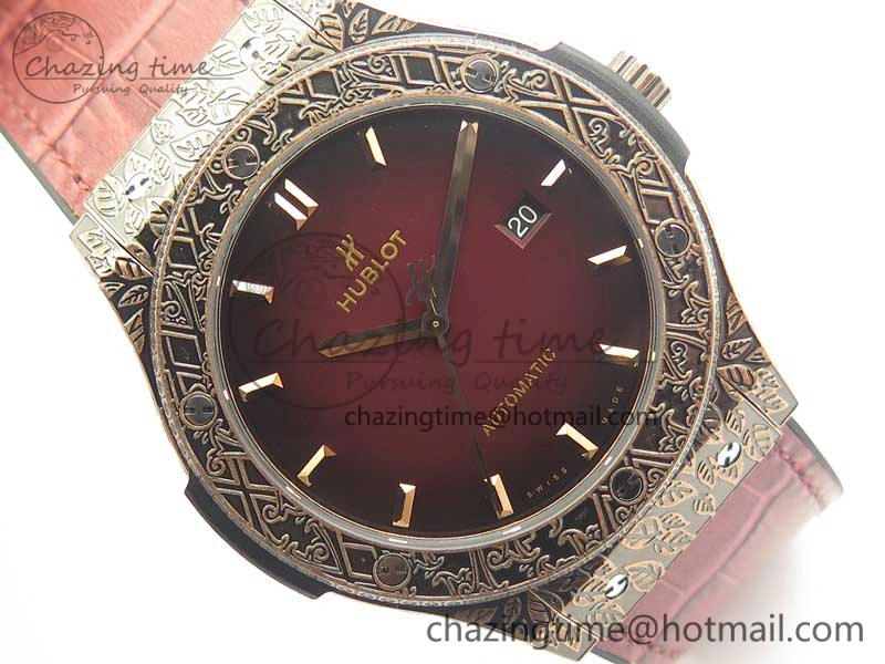 SmartChoice Fusion 45mm RG Engravings Case SRF Best Edition Red Dial On Red Gummy Strap A2892 (Free Box) 6897