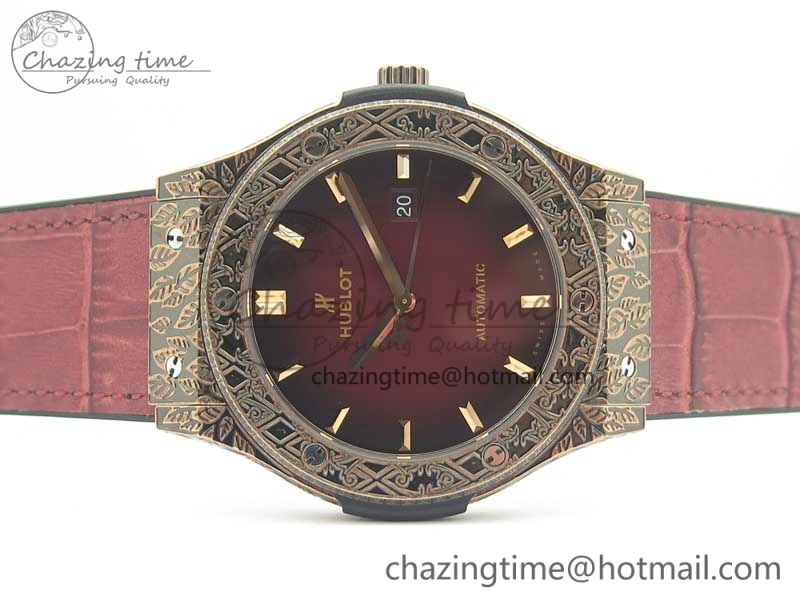 SmartChoice Fusion 45mm RG Engravings Case SRF Best Edition Red Dial On Red Gummy Strap A2892 (Free Box) 6897