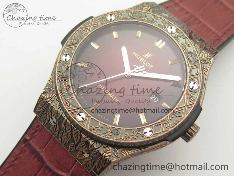 SmartChoice Fusion 45mm RG Engravings Case SRF Best Edition Red Dial On Red Gummy Strap A2892 (Free Box) 6897