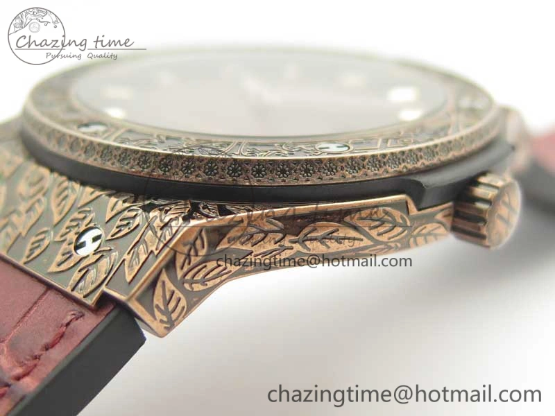 SmartChoice Fusion 45mm RG Engravings Case SRF Best Edition Red Dial On Red Gummy Strap A2892 (Free Box) 6897