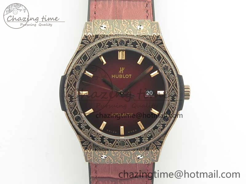 SmartChoice Fusion 45mm RG Engravings Case SRF Best Edition Red Dial On Red Gummy Strap A2892 (Free Box) 6897