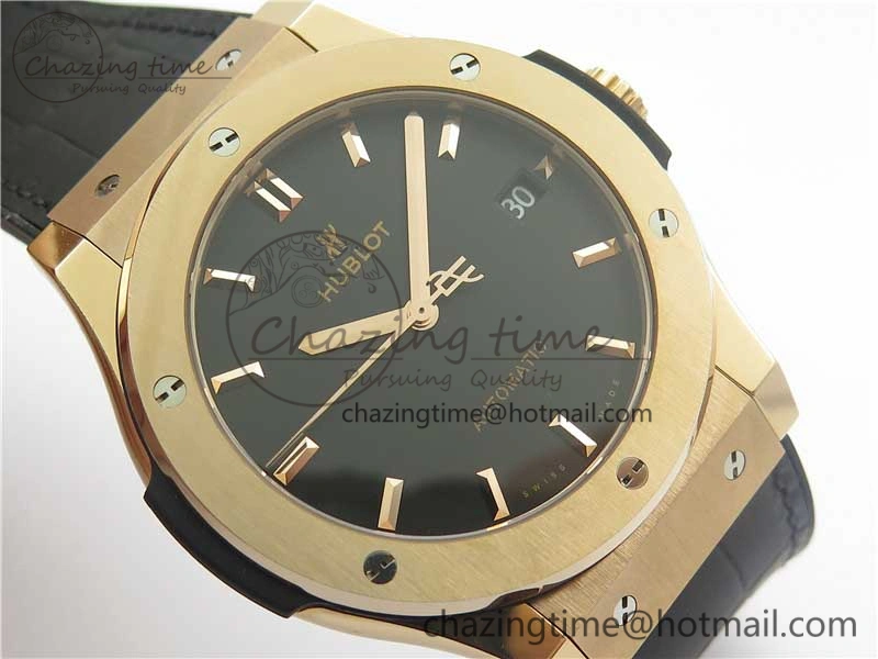 Fusion 45mm RG WWF 1:1 Best Edition Black Dial on Black Gummy Strap A GoodFit 6839