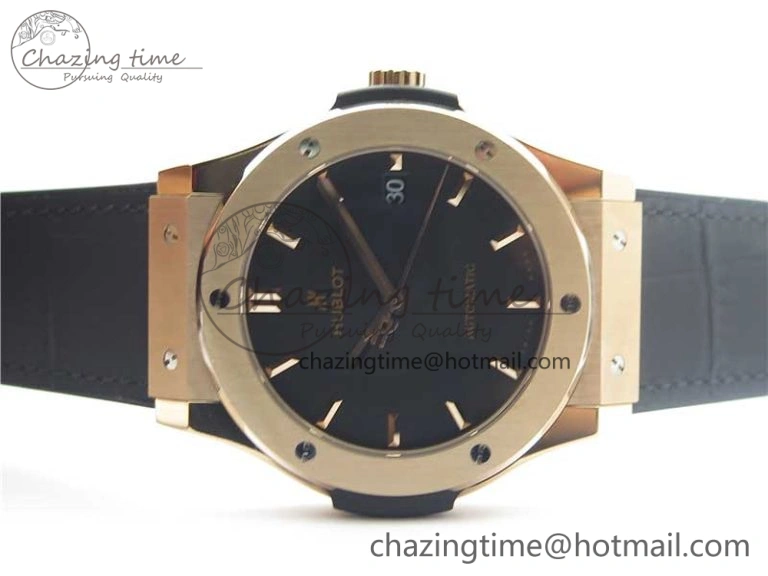 Fusion 45mm RG WWF 1:1 Best Edition Black Dial on Black Gummy Strap A GoodFit 6839