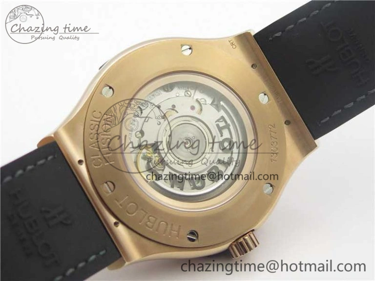 Fusion 45mm RG WWF 1:1 Best Edition Black Dial on Black Gummy Strap A GoodFit 6839