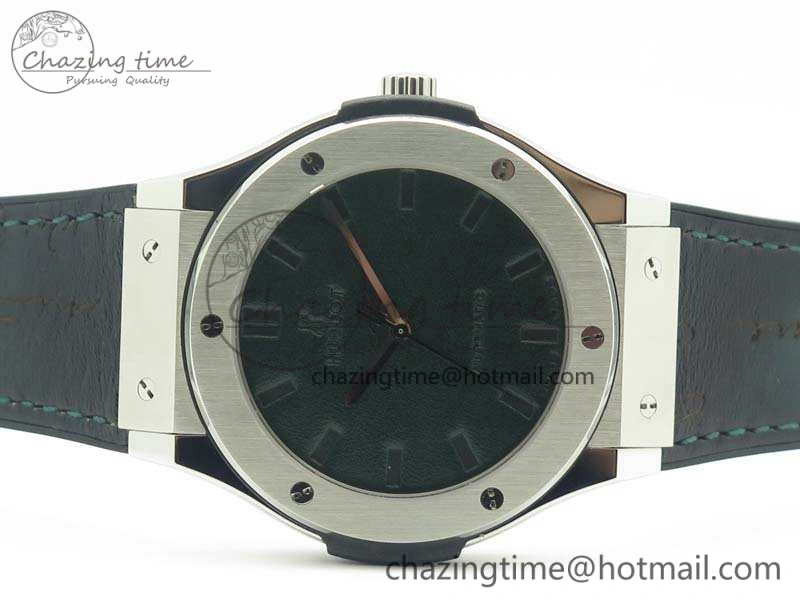 Soft Fusion 45mm SS Berluti Scritto SRF Best Edition Black Leather Dial On Gummy Strap A2892 V 6908