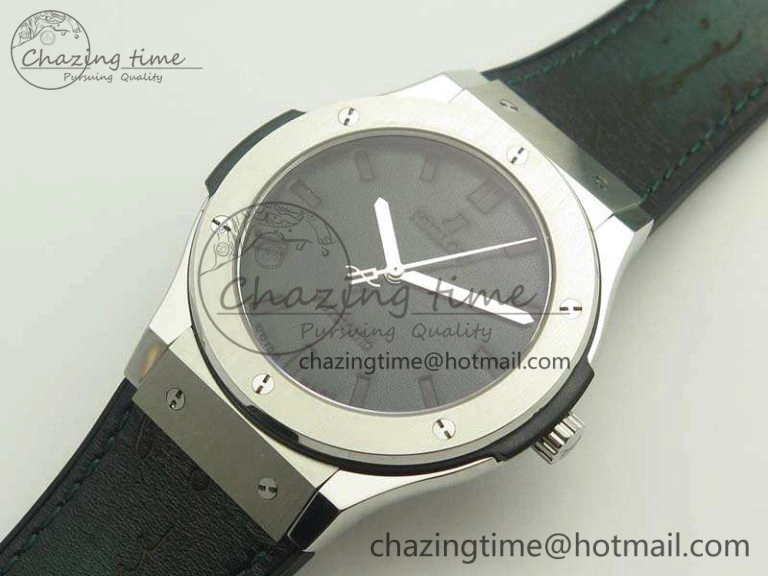 Soft Fusion 45mm SS Berluti Scritto SRF Best Edition Black Leather Dial On Gummy Strap A2892 V 6908