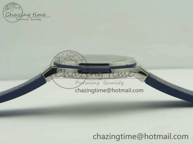 Popular Fusion 45mm SS Berluti Scritto SRF Best Edition Blue Leather Dial On Blue Gummy Strap A2892 V 6912