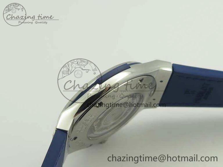 Popular Fusion 45mm SS Berluti Scritto SRF Best Edition Blue Leather Dial On Blue Gummy Strap A2892 V 6912