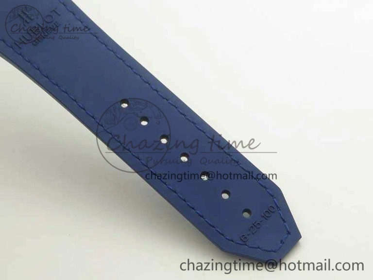 Popular Fusion 45mm SS Berluti Scritto SRF Best Edition Blue Leather Dial On Blue Gummy Strap A2892 V 6912