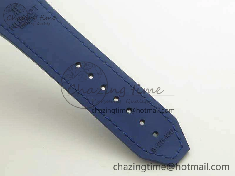 Popular Fusion 45mm SS Berluti Scritto SRF Best Edition Blue Leather Dial On Blue Gummy Strap A2892 V 6912