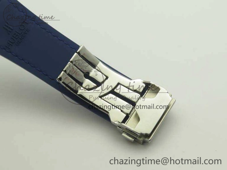 Popular Fusion 45mm SS Berluti Scritto SRF Best Edition Blue Leather Dial On Blue Gummy Strap A2892 V 6912
