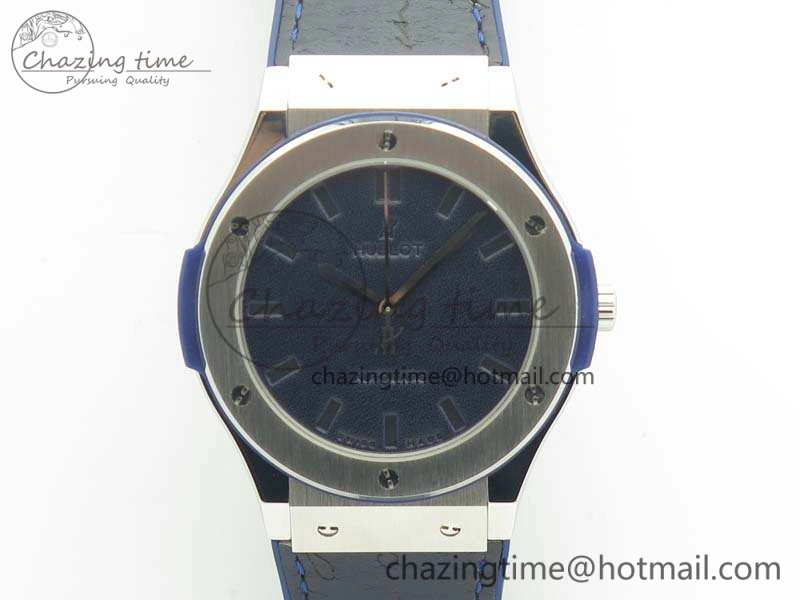 Popular Fusion 45mm SS Berluti Scritto SRF Best Edition Blue Leather Dial On Blue Gummy Strap A2892 V 6912