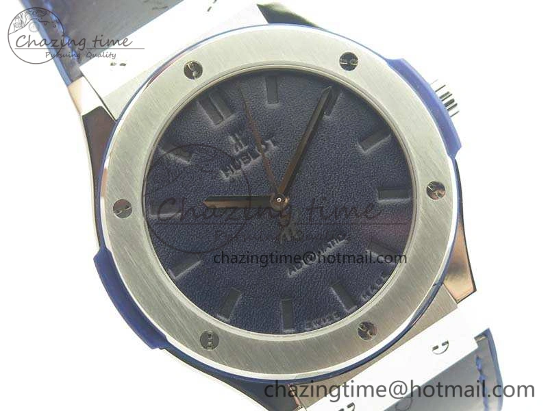 Popular Fusion 45mm SS Berluti Scritto SRF Best Edition Blue Leather Dial On Blue Gummy Strap A2892 V 6912
