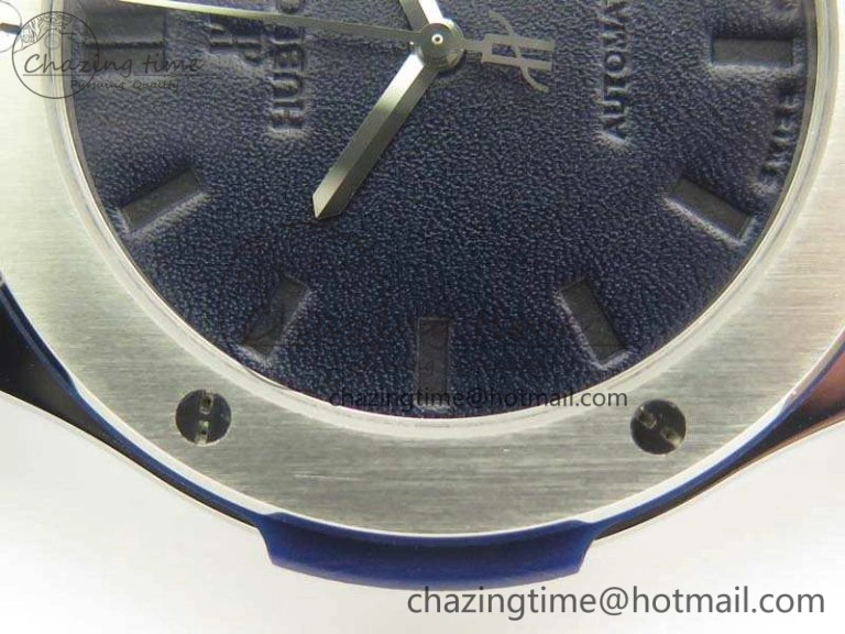 Popular Fusion 45mm SS Berluti Scritto SRF Best Edition Blue Leather Dial On Blue Gummy Strap A2892 V 6912
