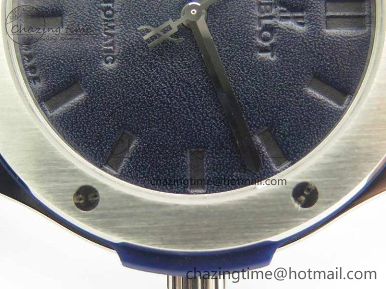 Popular Fusion 45mm SS Berluti Scritto SRF Best Edition Blue Leather Dial On Blue Gummy Strap A2892 V 6912