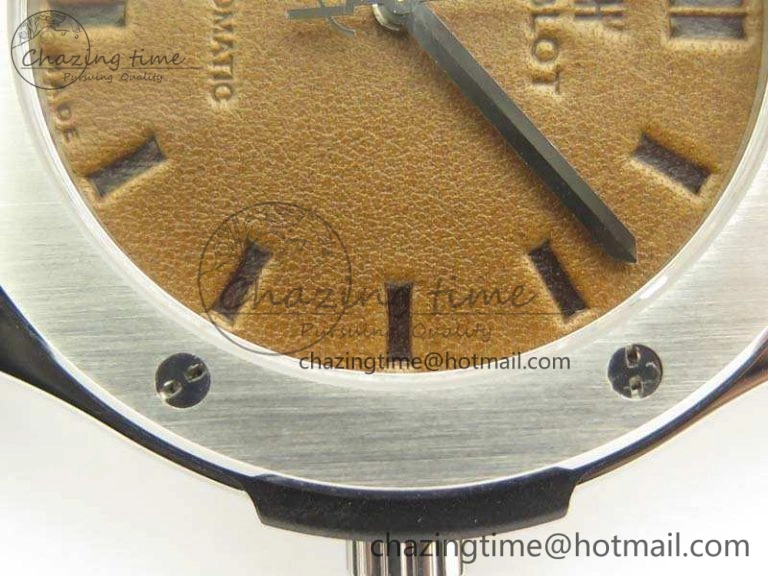 Snug Fusion 45mm SS Berluti Scritto SRF Best Edition Brown Leather Dial On Gummy Strap A2892 V 6907
