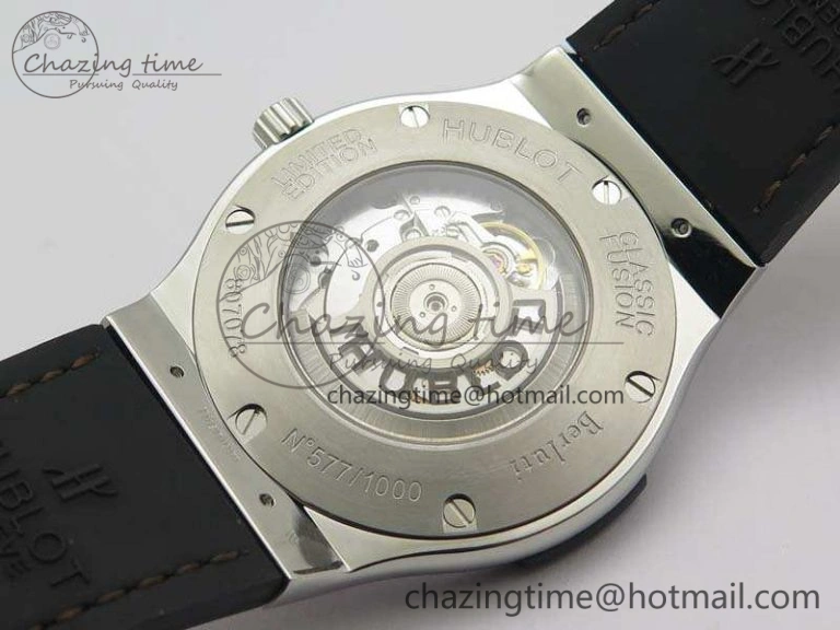 Fusion 45mm SS Berluti Scritto SRF Best Edition Brown Leather Dial On Gummy Strap A Tailored 6942