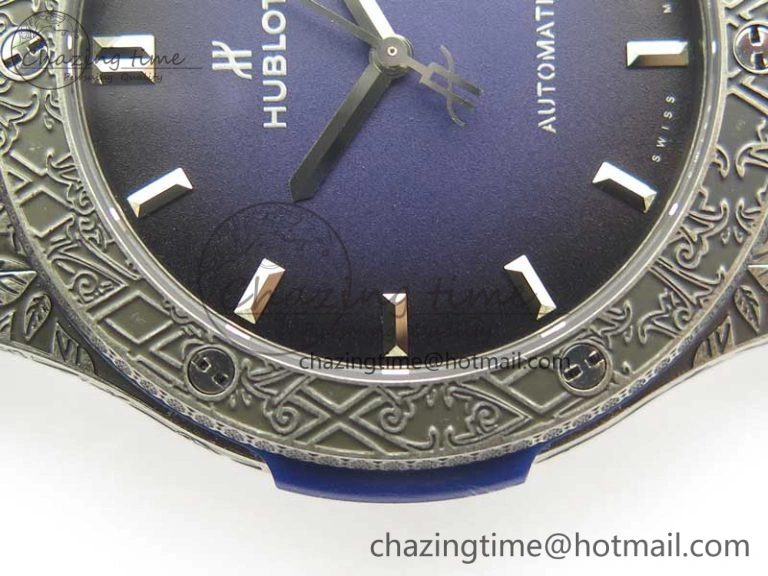 Fusion 45mm SS Engravings Case SRF Best Edition Blue Dial On Blue Gummy Strap A2892 (Free Box) MultiPurpose 6895
