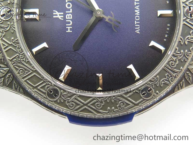 Fusion 45mm SS Engravings Case SRF Best Edition Blue Dial On Blue Gummy Strap A2892 (Free Box) MultiPurpose 6895