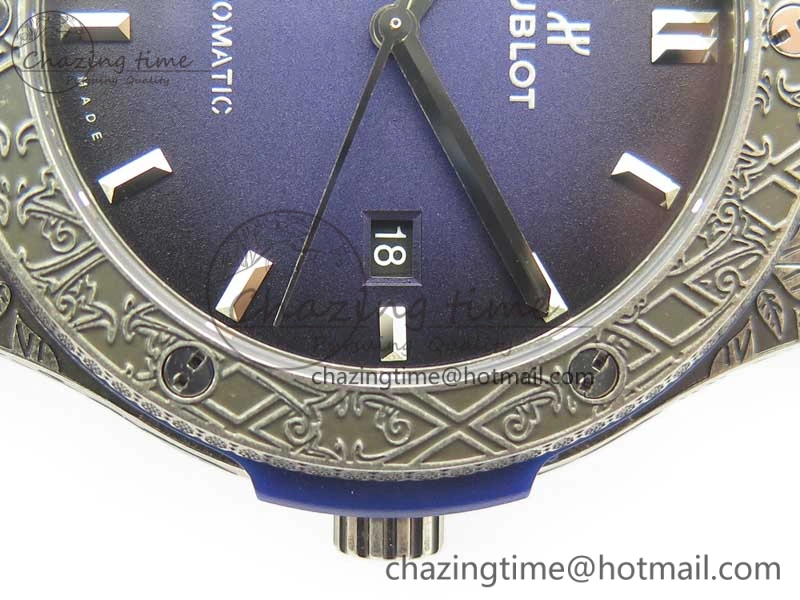 Fusion 45mm SS Engravings Case SRF Best Edition Blue Dial On Blue Gummy Strap A2892 (Free Box) MultiPurpose 6895