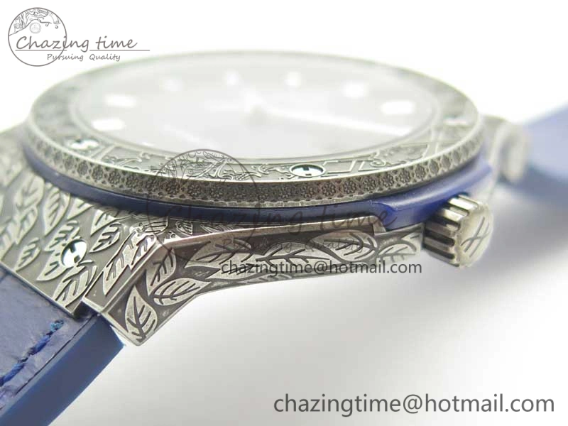 Fusion 45mm SS Engravings Case SRF Best Edition Blue Dial On Blue Gummy Strap A2892 (Free Box) MultiPurpose 6895