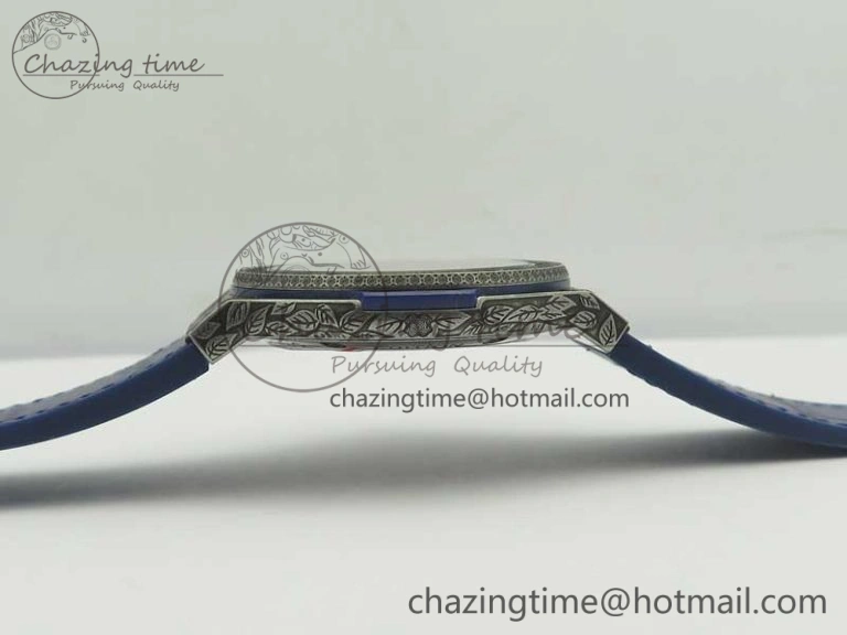 Fusion 45mm SS Engravings Case SRF Best Edition Blue Dial On Blue Gummy Strap A2892 (Free Box) MultiPurpose 6895