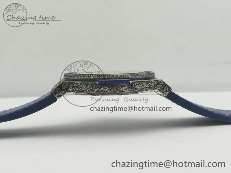 Fusion 45mm SS Engravings Case SRF Best Edition Blue Dial On Blue Gummy Strap A2892 (Free Box) MultiPurpose 6895