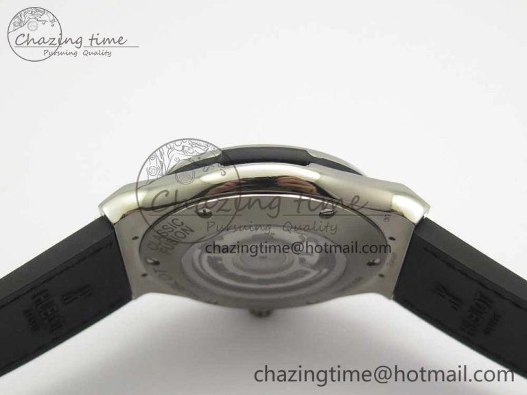 Flexible Fusion 45mm Titanium WWF 1:1 V2 Best Edition Black Dial On Black Gummy Strap Asian HB 6841