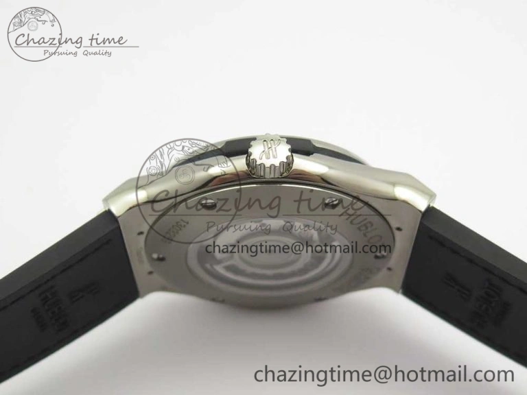 Flexible Fusion 45mm Titanium WWF 1:1 V2 Best Edition Black Dial On Black Gummy Strap Asian HB 6841