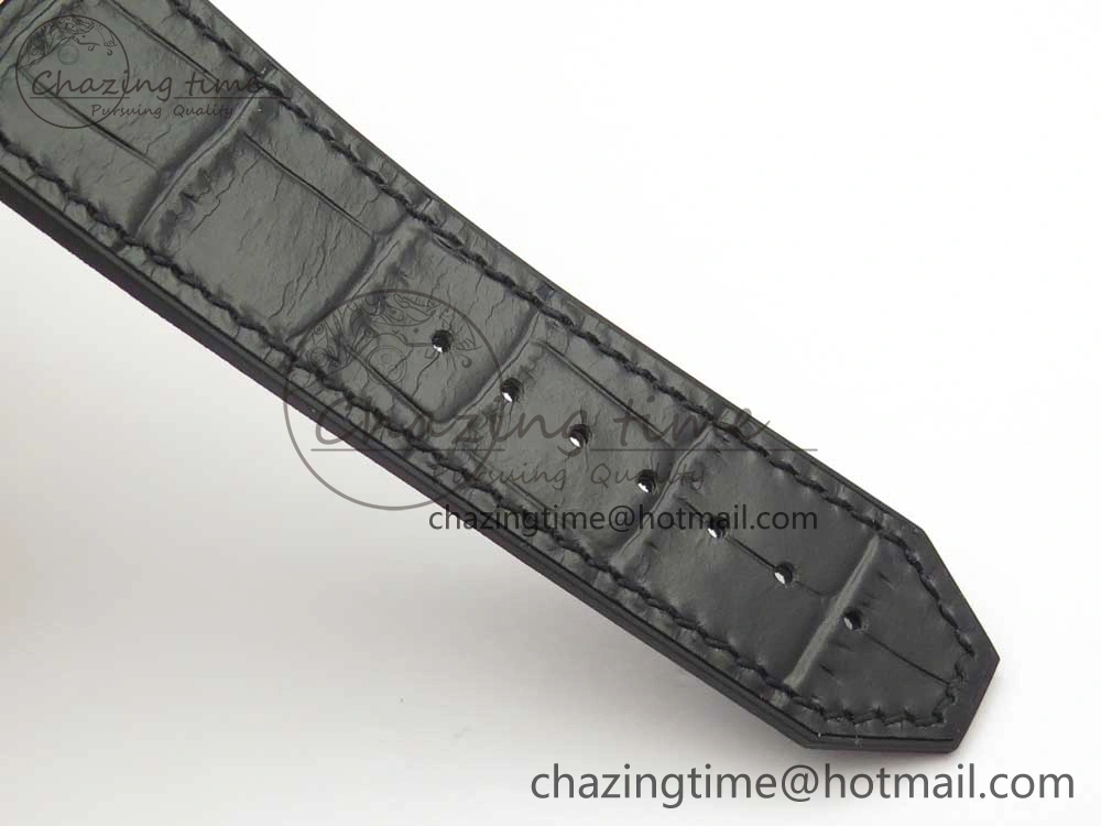 Flexible Fusion 45mm Titanium WWF 1:1 V2 Best Edition Black Dial On Black Gummy Strap Asian HB 6841