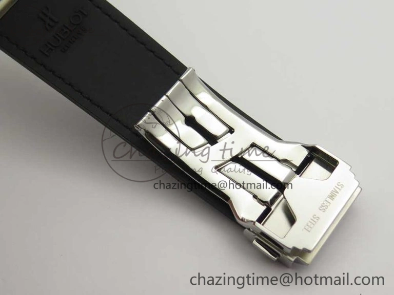 Flexible Fusion 45mm Titanium WWF 1:1 V2 Best Edition Black Dial On Black Gummy Strap Asian HB 6841