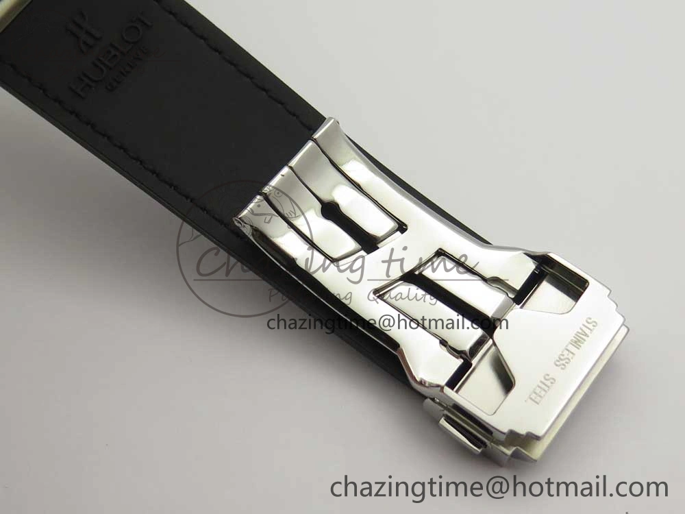 Flexible Fusion 45mm Titanium WWF 1:1 V2 Best Edition Black Dial On Black Gummy Strap Asian HB 6841