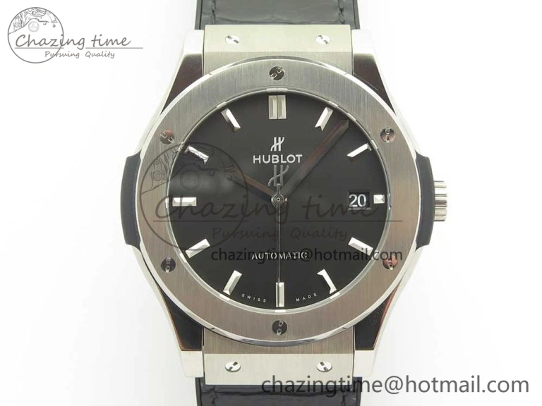 Flexible Fusion 45mm Titanium WWF 1:1 V2 Best Edition Black Dial On Black Gummy Strap Asian HB 6841