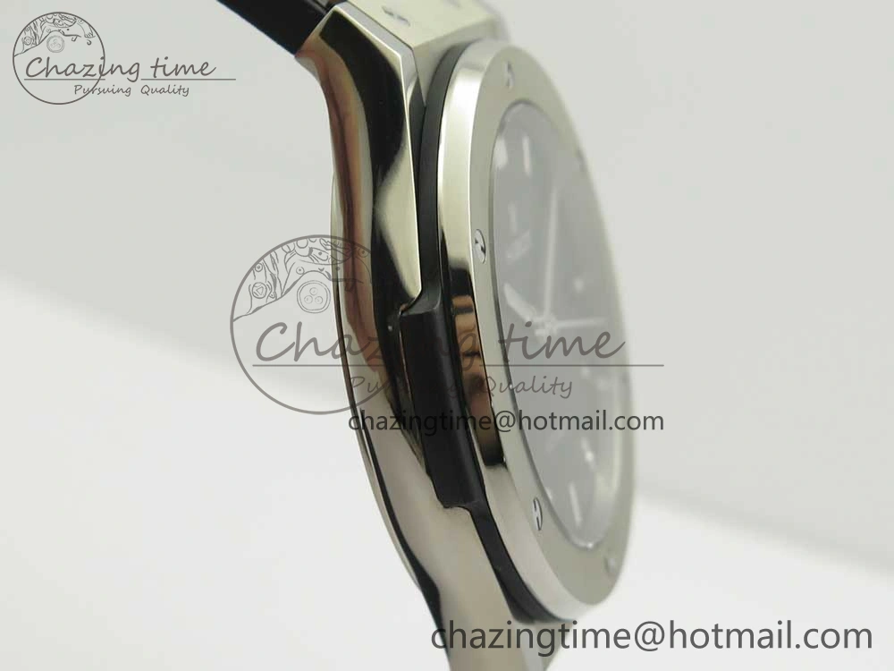 Flexible Fusion 45mm Titanium WWF 1:1 V2 Best Edition Black Dial On Black Gummy Strap Asian HB 6841